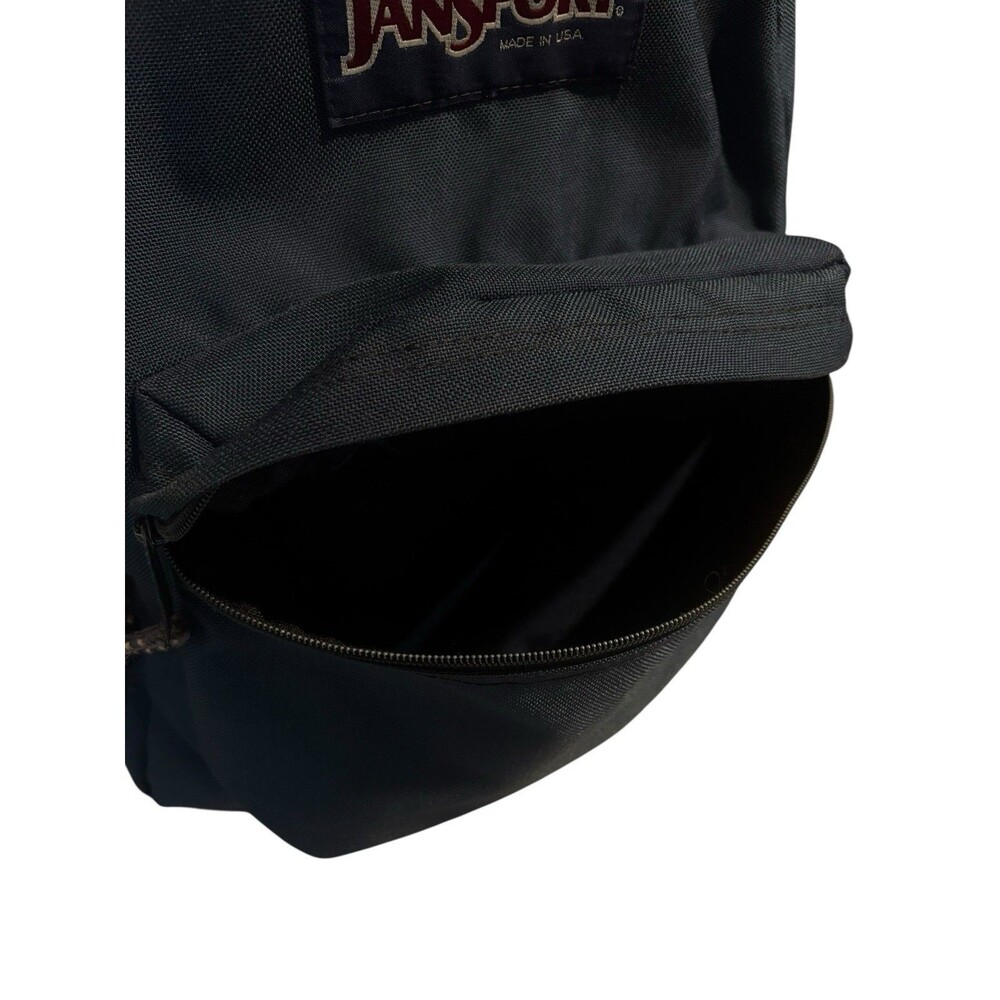 Vintage Made In USA JanSport Backpack Navy Blue 2 Pocket Bookbag 90s - Picture 3 of 6